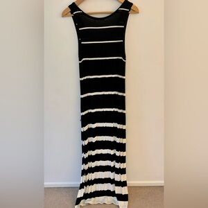 LA VIE EN ROSE aqua women's striped maxi dress medium